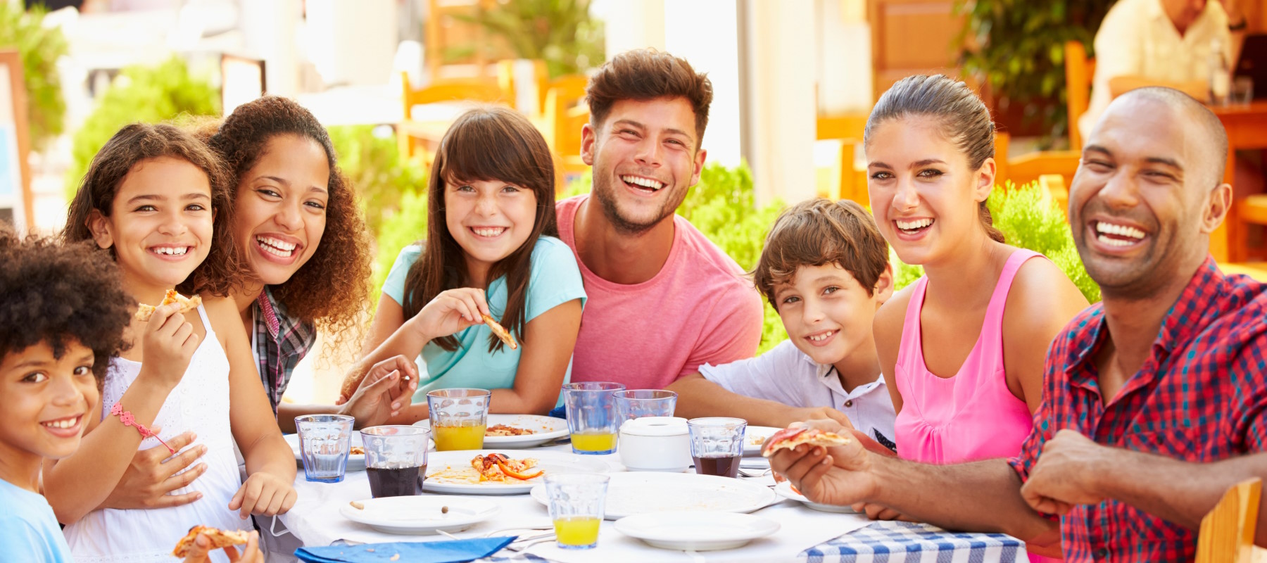 Family in front of new house